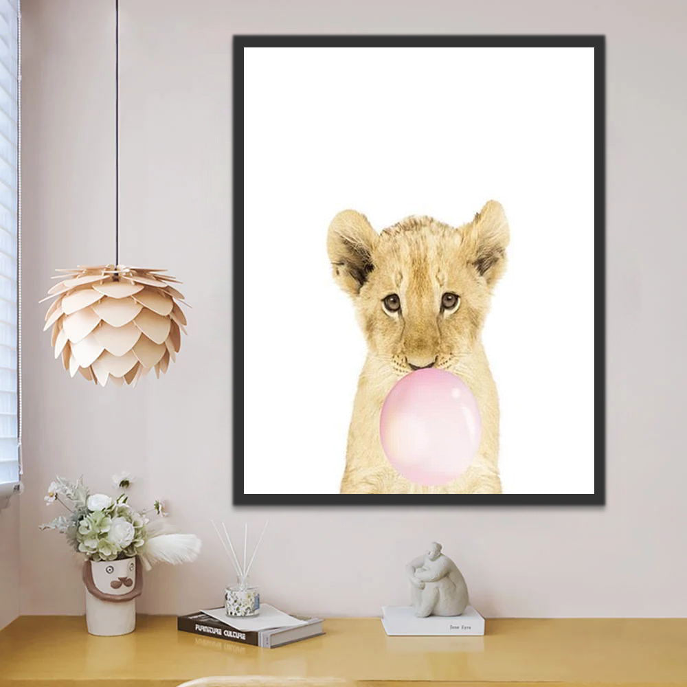 Petit Lion et Ballon Peinture par Numéros