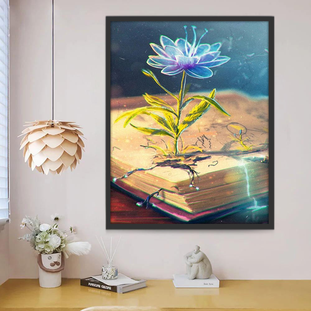 Petit Lotus Bleu Fleur Peinture par Numéros