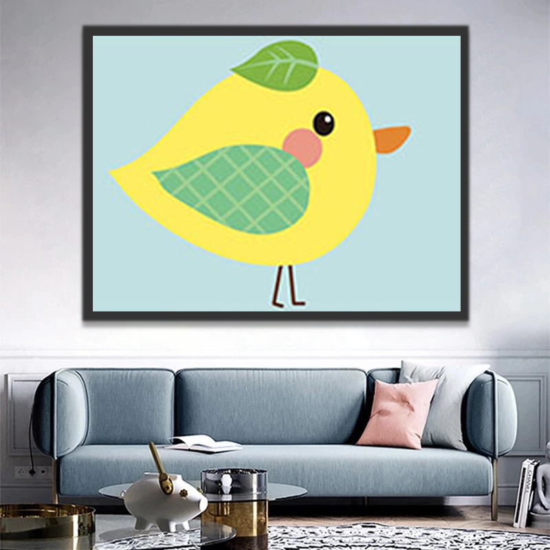 Petit Poulet Jaune Peinture par Numéros