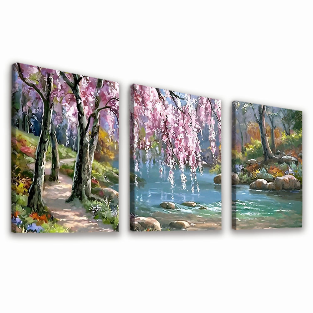 Petit Rivière 3 Partie Peinture par Numéros