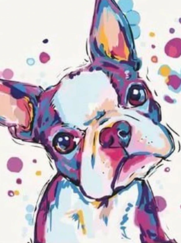 Petit Terrier de Boston Peinture par Numéros