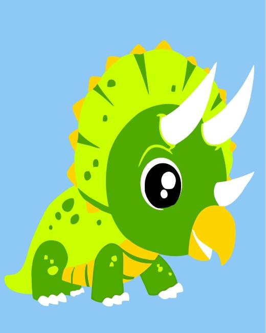 Petit Triceratops Peinture par Numéros