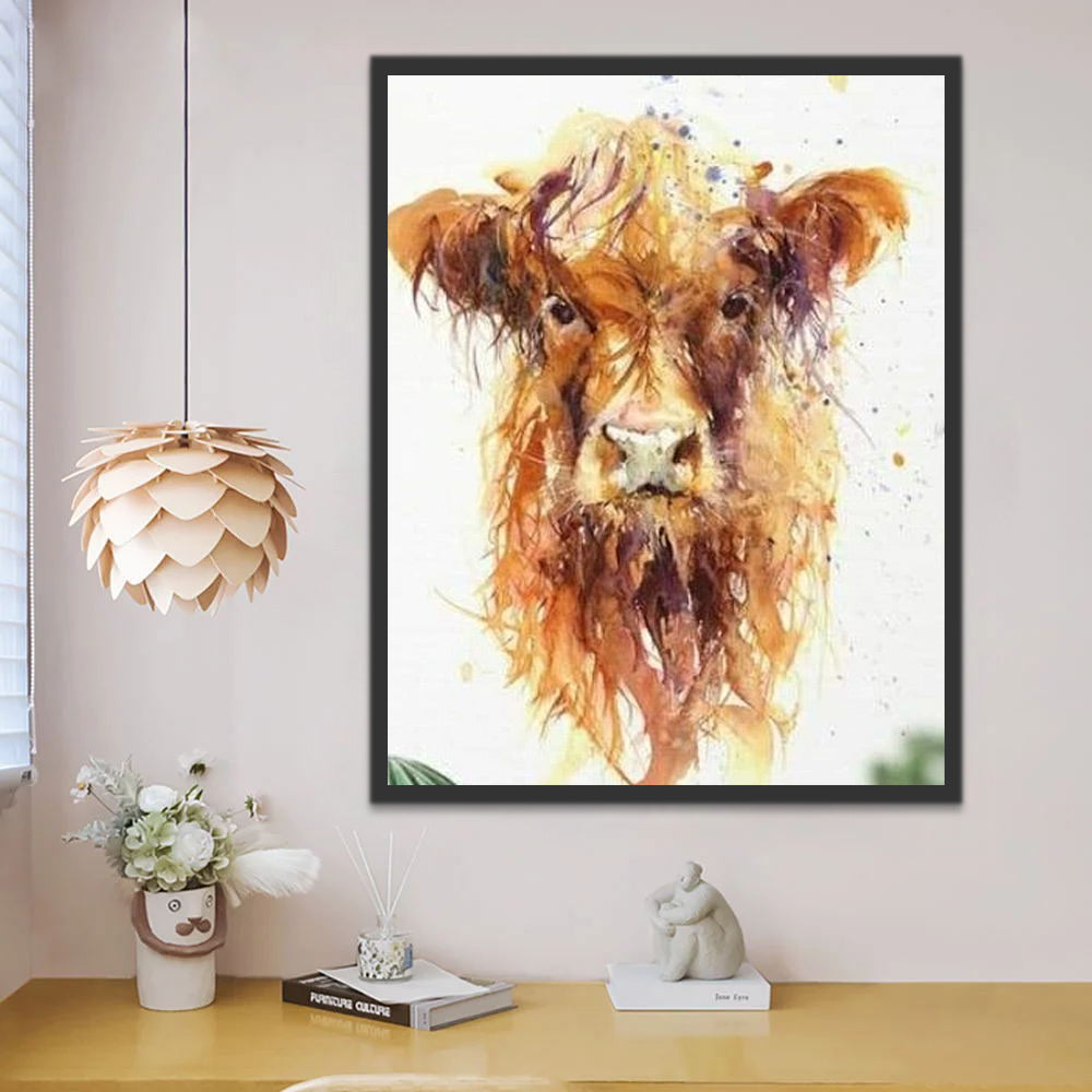Petit Yak Marron Peinture par Numéros