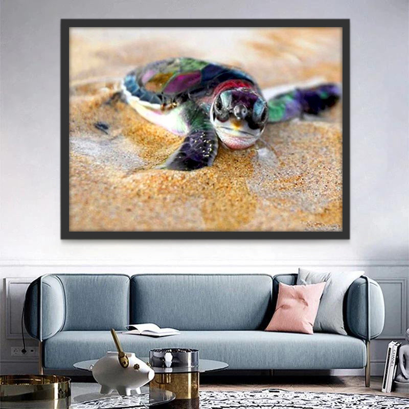 Petite Maritime Tortue Colorée Peinture par Numéros