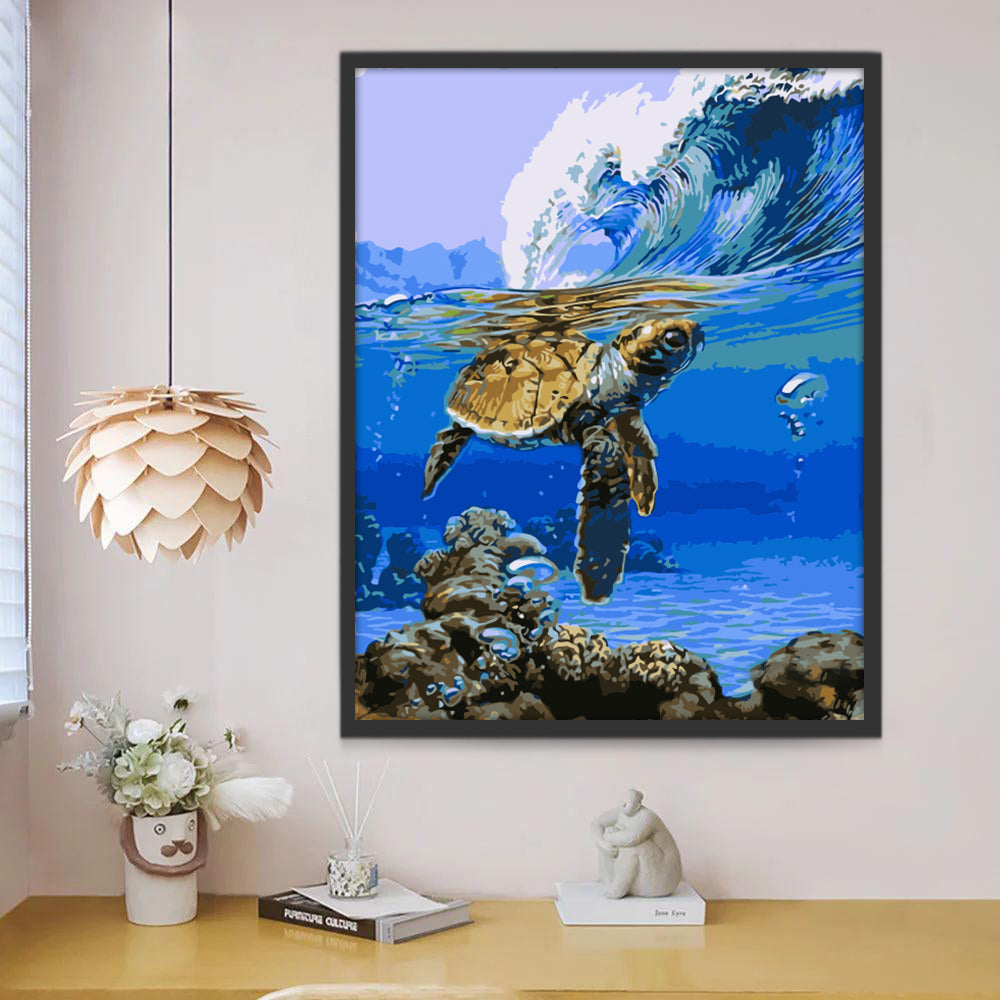 Petite Maritime Tortue Peinture par Numéros