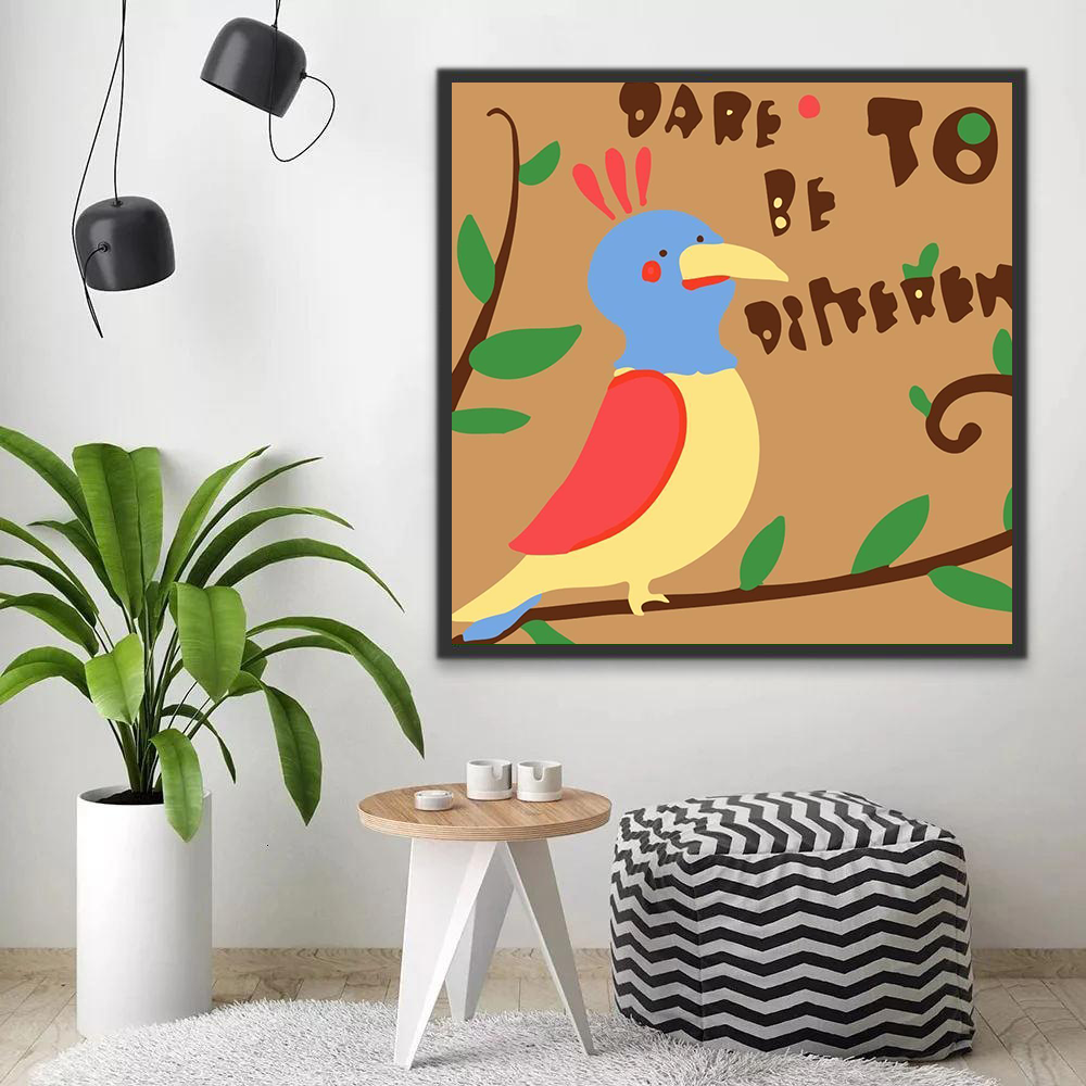 Petite Perruche Cartoon d'Enfants Peinture par Numéros