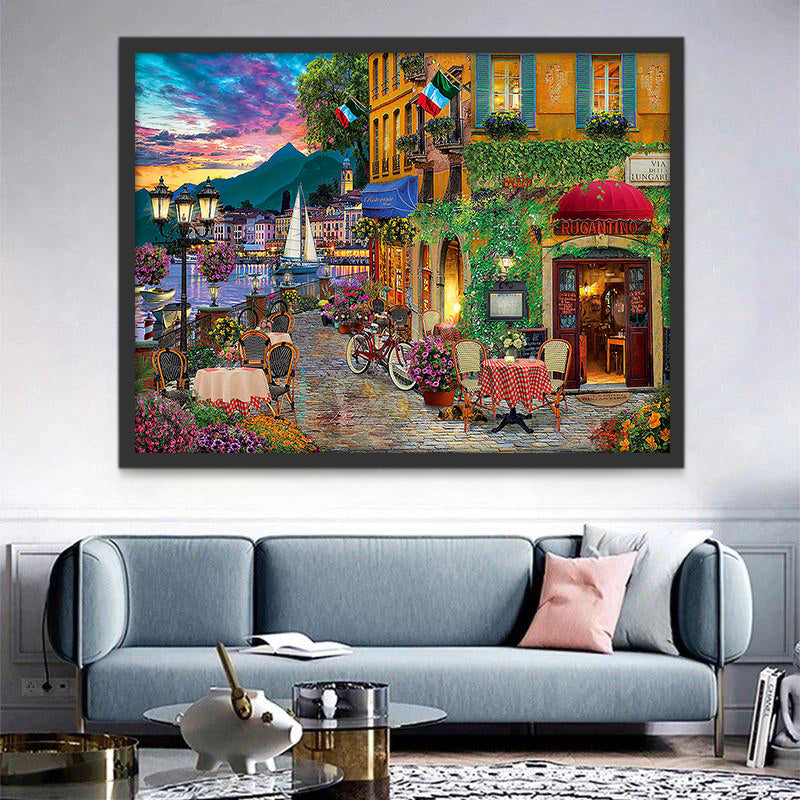 Petite Ville Française Peinture par Numéros