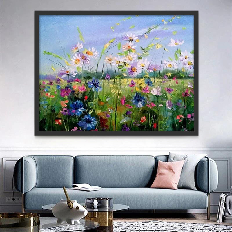 Petites Fleurs Colorées Peinture par Numéros