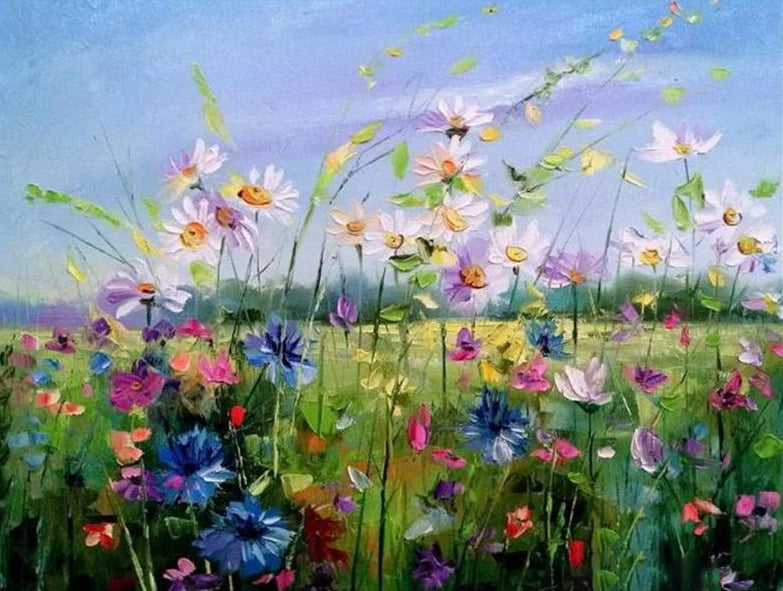 Petites Fleurs Colorées Peinture par Numéros