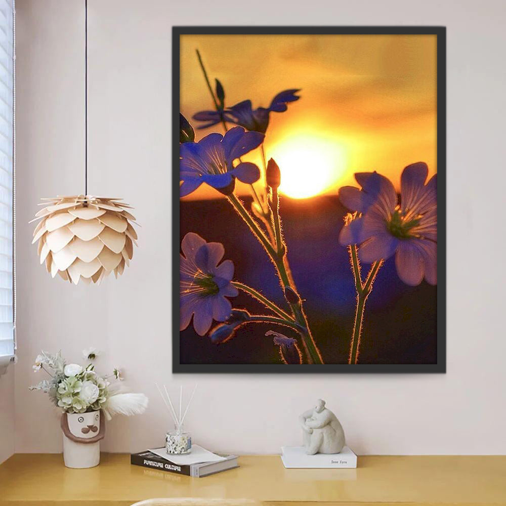 Petites Fleurs Violettes Peinture par Numéros