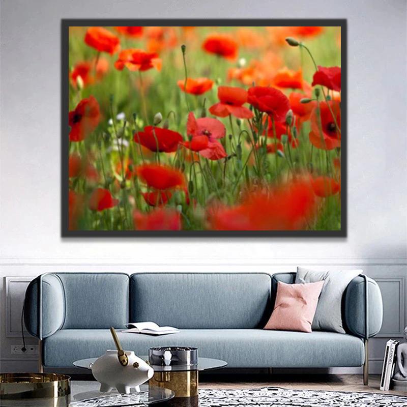 Petites Pivoines Rouges Peinture par Numéros