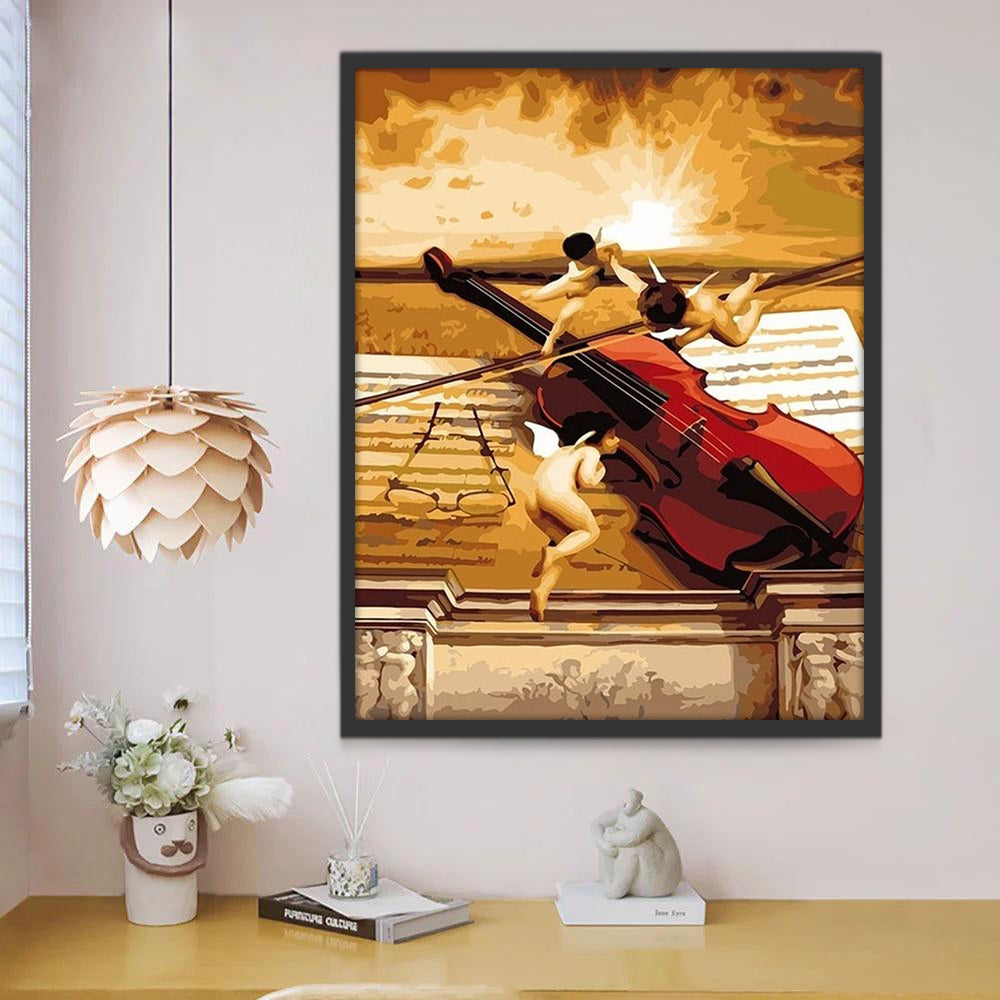 Petits Anges et Violon Peinture par Numéros