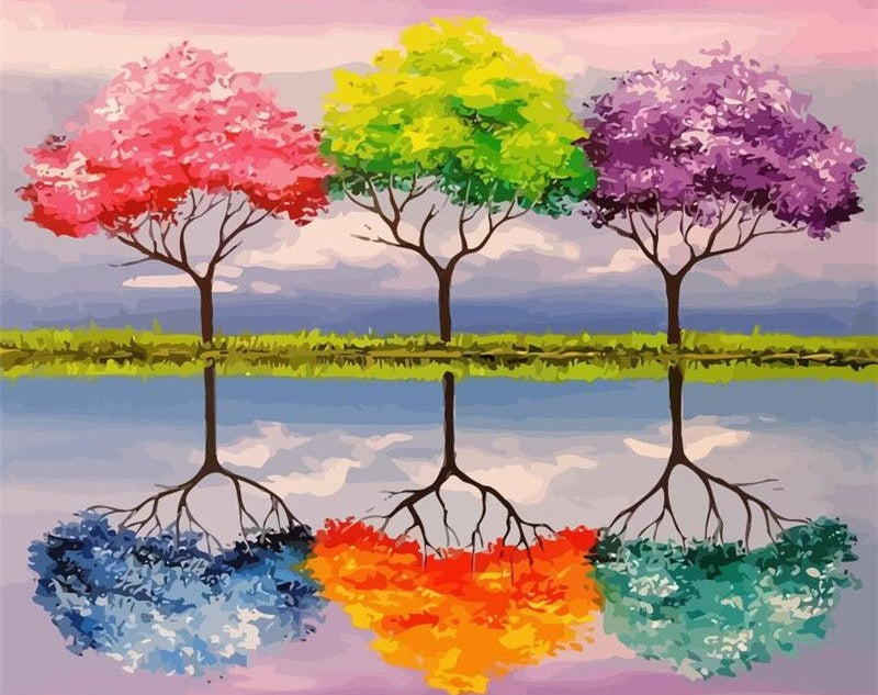 Petits Arbres Peinture par Numéros
