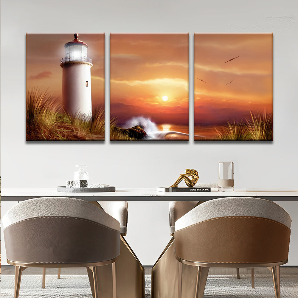 Phare Blanche 3 Partie Peinture par Numéros