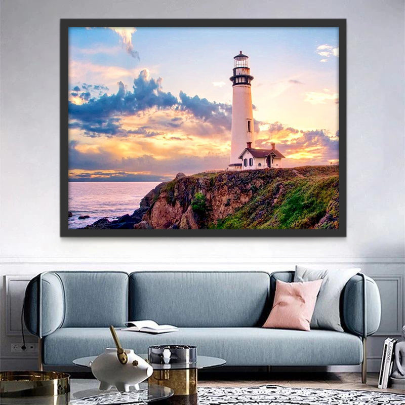 Phare Rose Peinture par Numéros