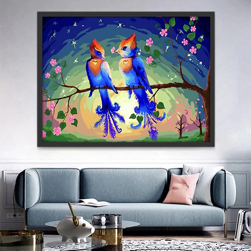 Phénix Bleus et Roux Peinture par Numéros