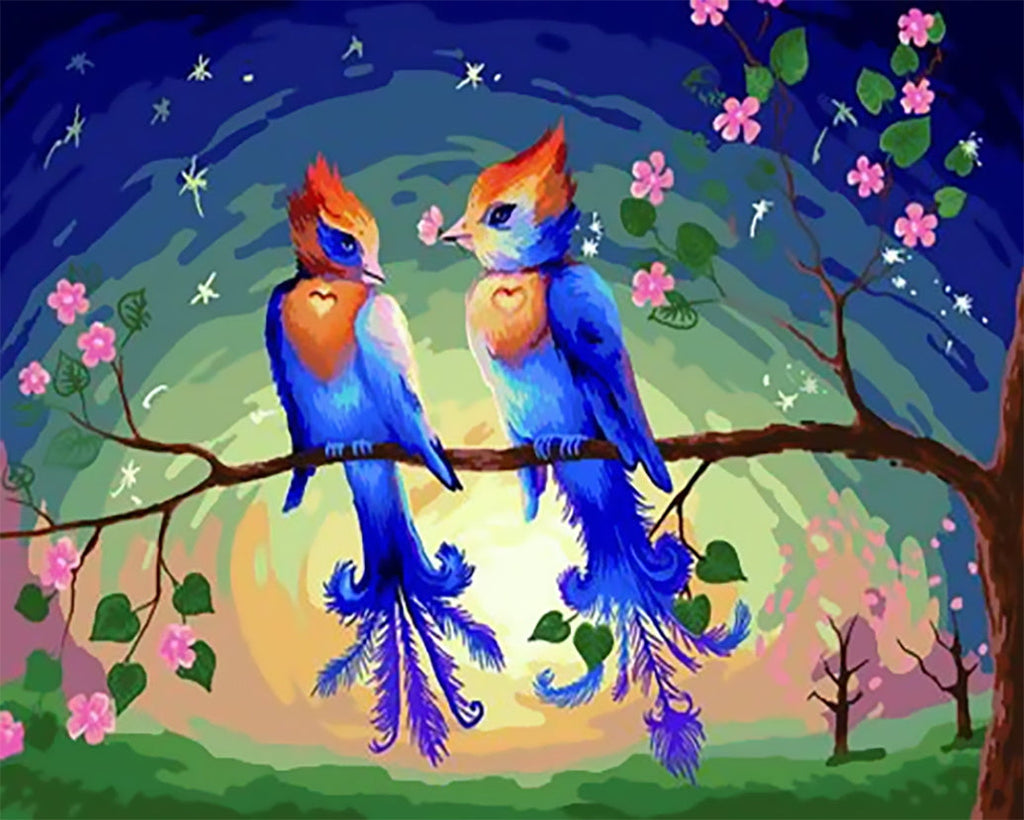 Phénix Bleus et Roux Peinture par Numéros