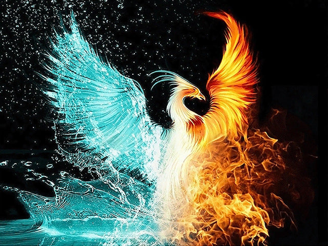 Phénix de l'Eau et du Feu Peinture par Numéros