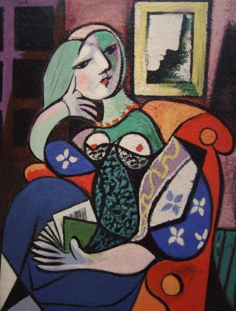 Picasso Femme avec Livre Peinture par Numéros