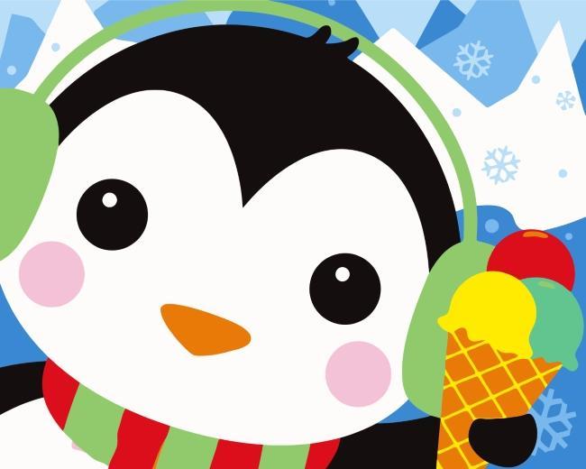 Pingouin Cartoon Peinture par Numéros
