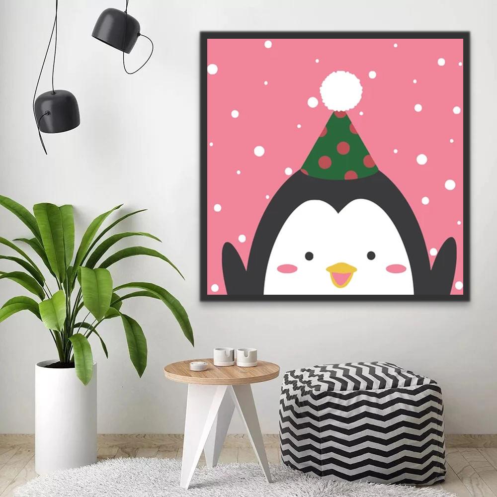 Pingouin Noël Peinture par Numéros