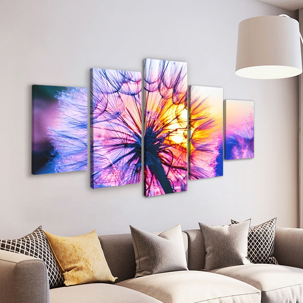 Pissenlit Violet 5 Partie Peinture par Numéros