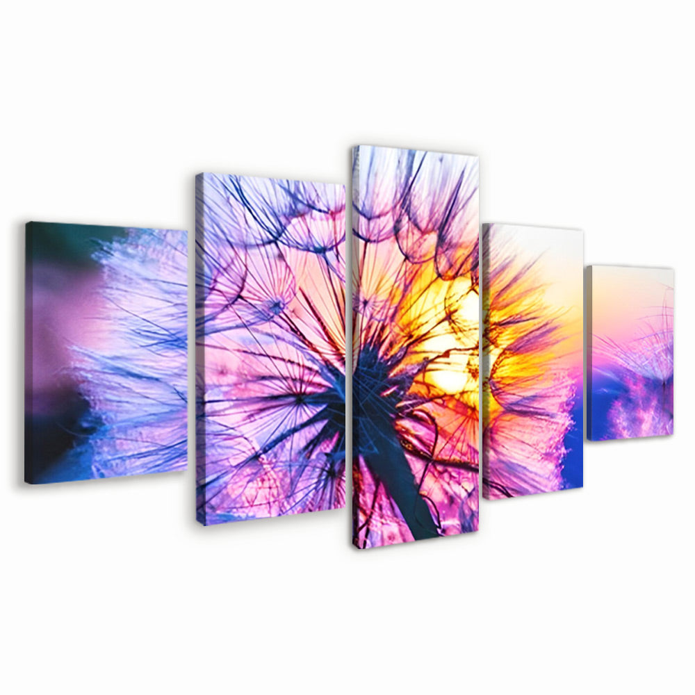 Pissenlit Violet 5 Partie Peinture par Numéros