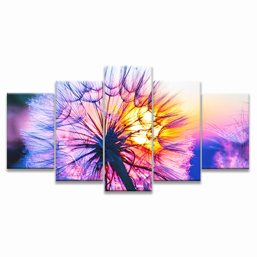 Pissenlit Violet 5 Partie Peinture par Numéros