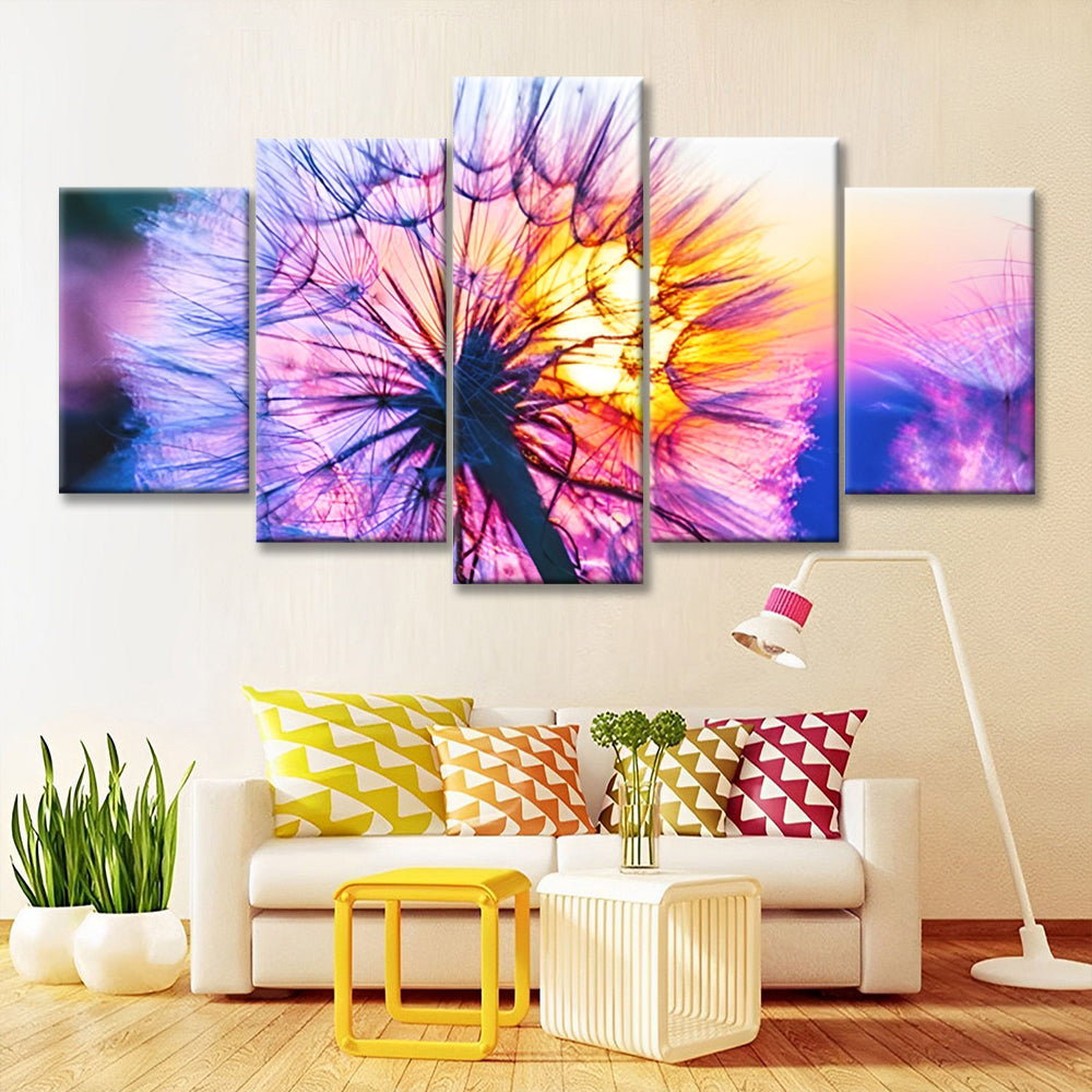 Pissenlit Violet 5 Partie Peinture par Numéros