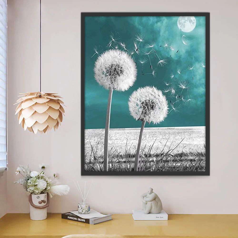 Pissenlits et Lune Peinture par Numéros