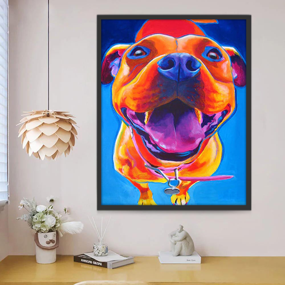 Pit Bull Heureux Peinture par Numéros