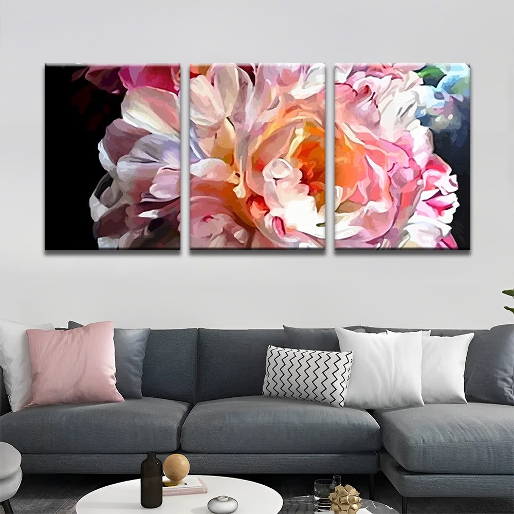 Pivoine Colorée 3 Partie Peinture par Numéros