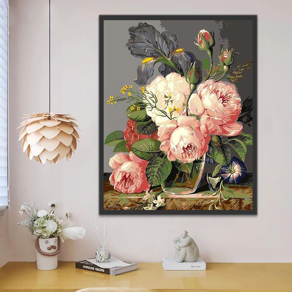Pivoine près de Faner Peinture par Numéros
