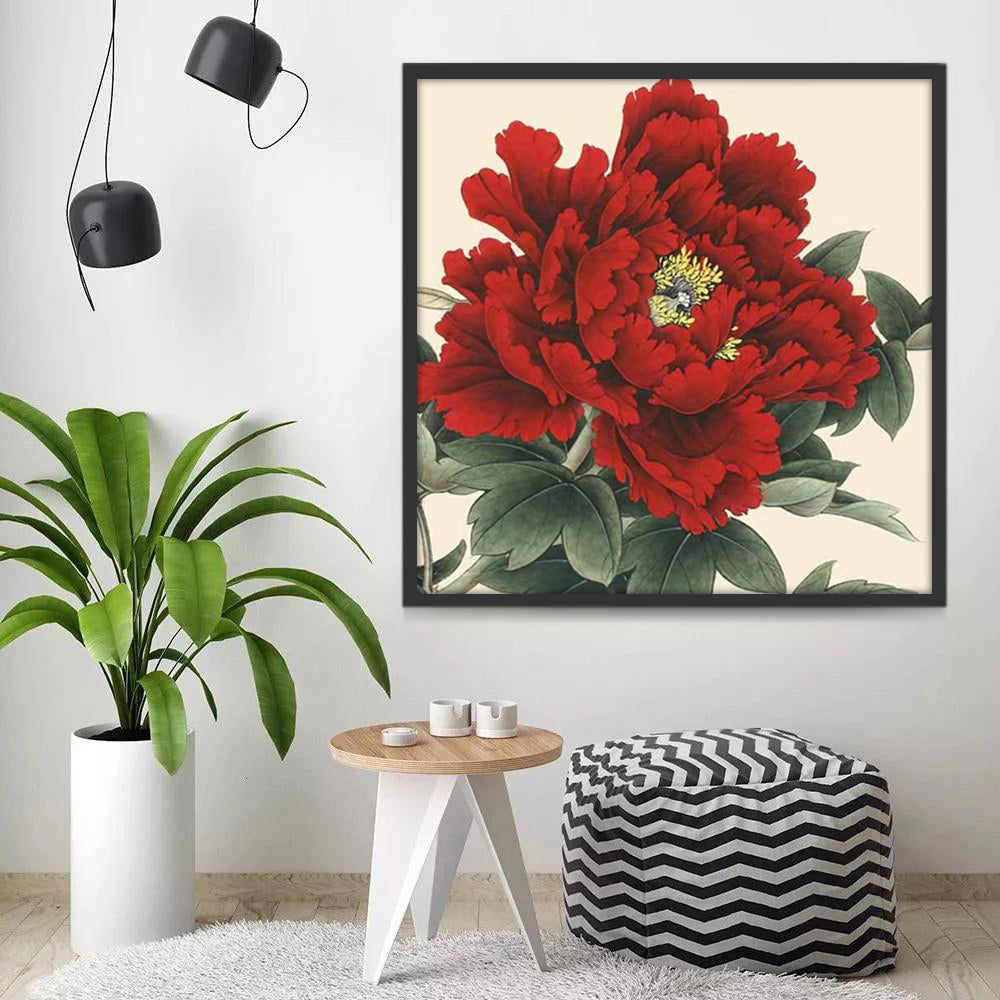 Pivoine Rouge Peinture par Numéros