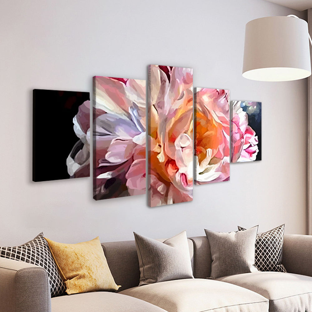 Pivoines Colorées 5 Partie Peinture par Numéros