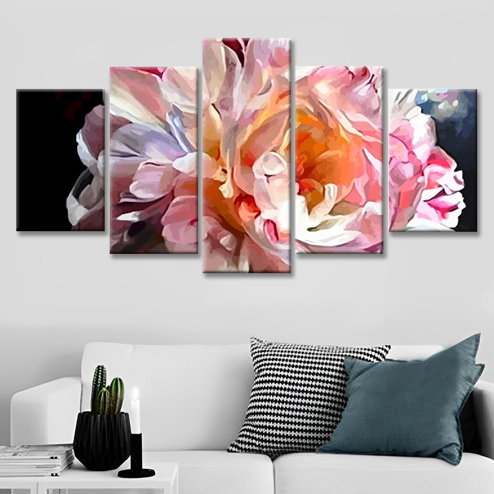 Pivoines Colorées 5 Partie Peinture par Numéros