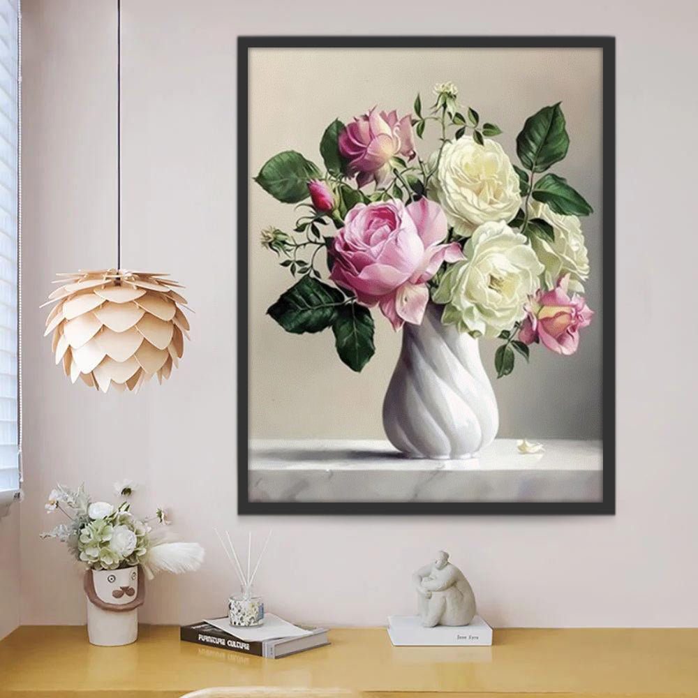 Pivoines dans un Vase Blanc Peinture par Numéros
