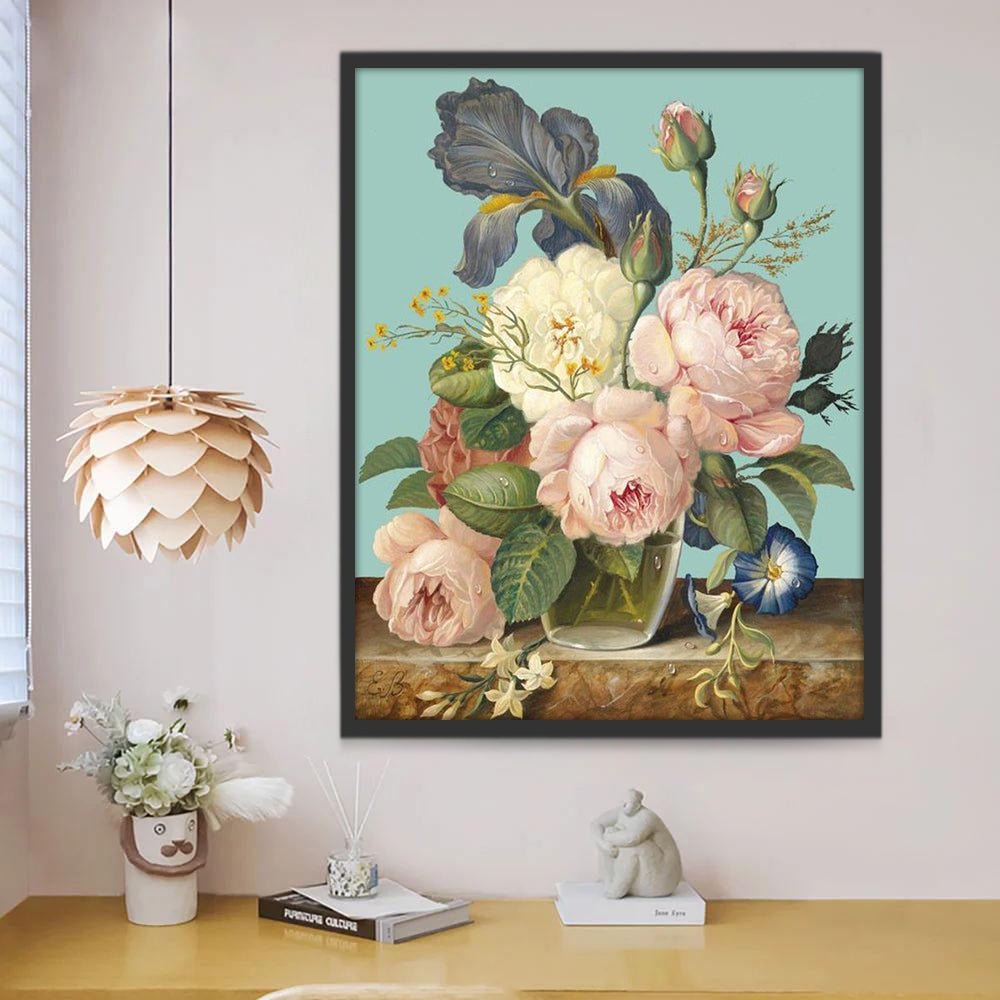 Pivoines et Ipomée du Nil Peinture par Numéros