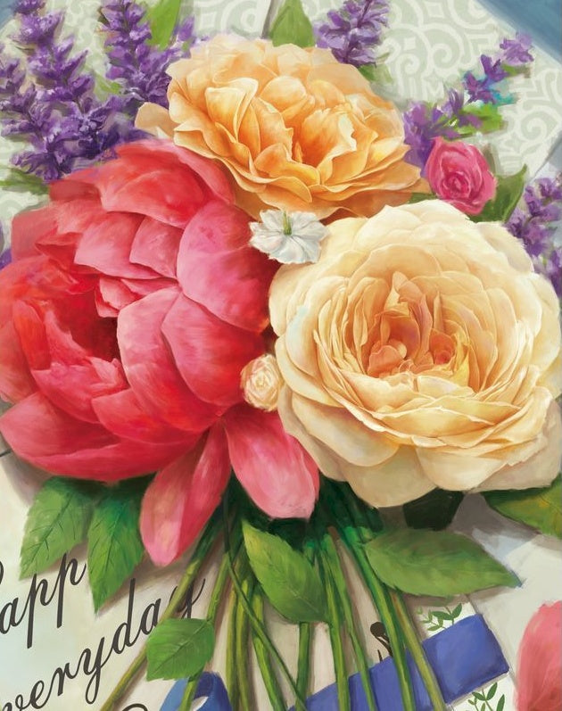 Pivoines Jaunes et Rouges Fleur Peinture par Numéros