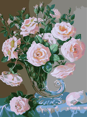 Pivoines Roses Claires Peinture par Numéros