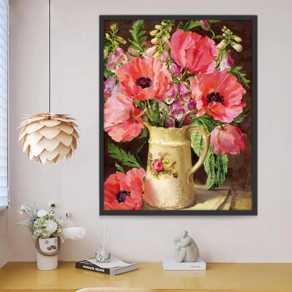 Pivoines Roses Peinture par Numéros