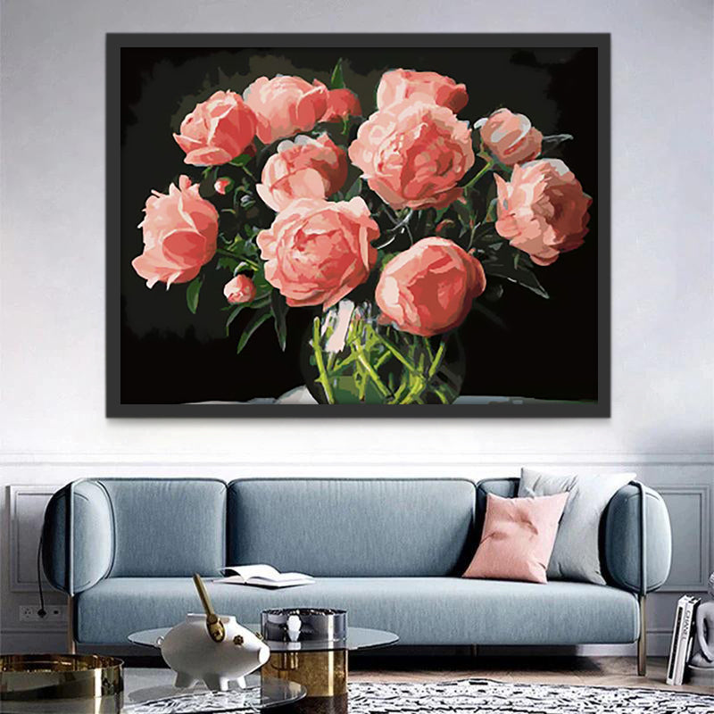 Pivoines Roses Peinture par Numéros