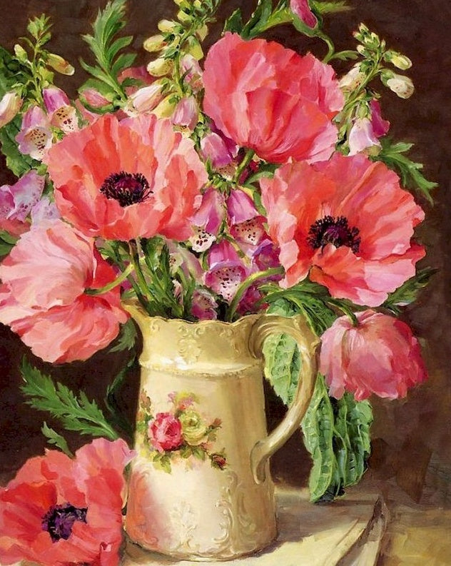 Pivoines Roses Peinture par Numéros