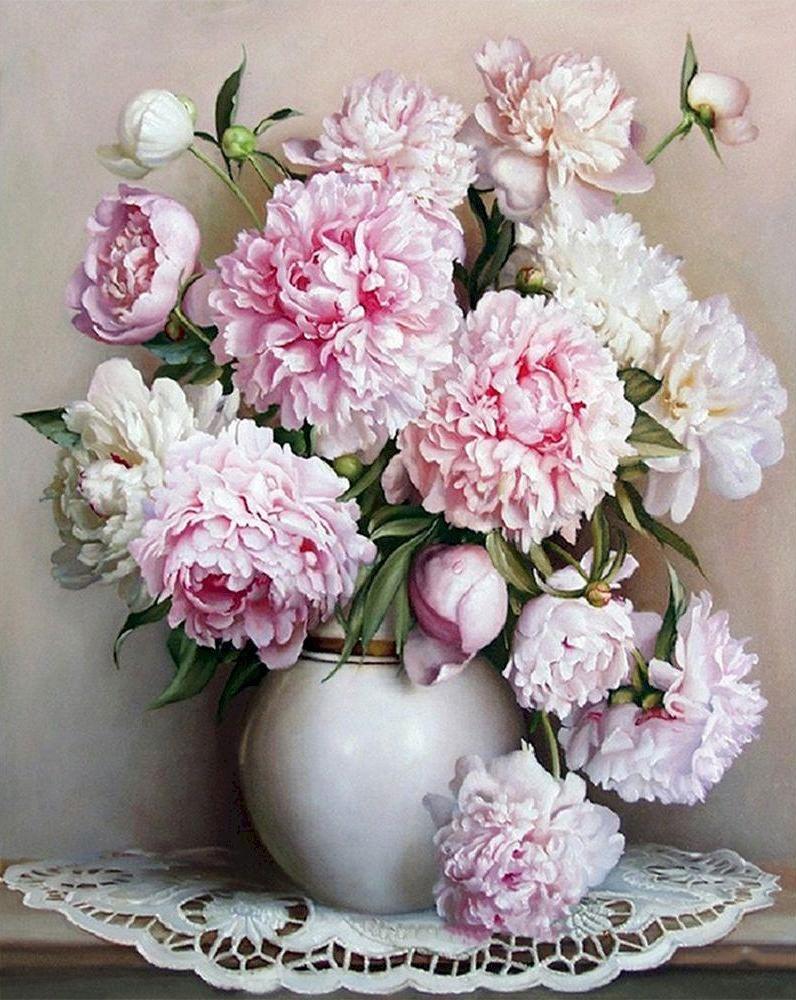 Pivoines Roses Vivaces Peinture par Numéros