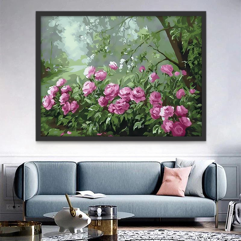 Pivoines Violettes Rustiques Peinture par Numéros