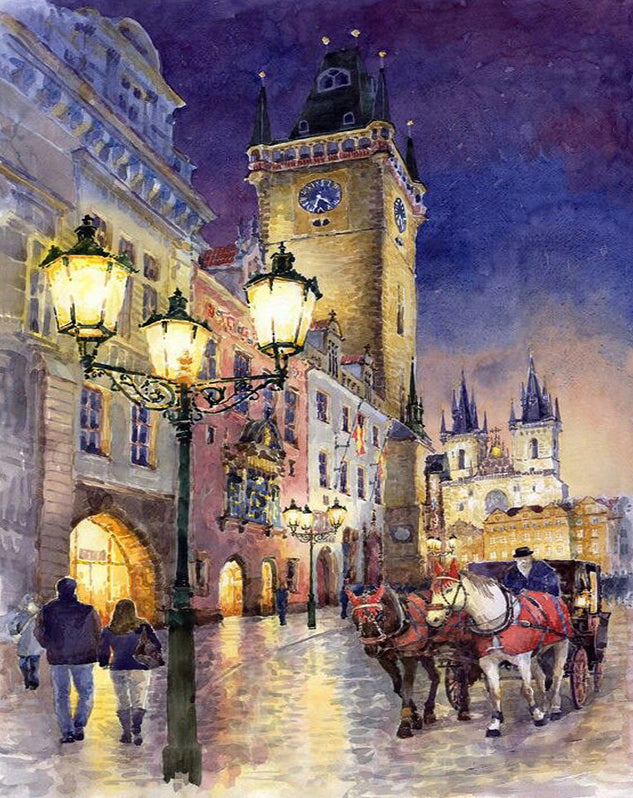 Place de la Vieille-Ville à Prague Peinture par Numéros