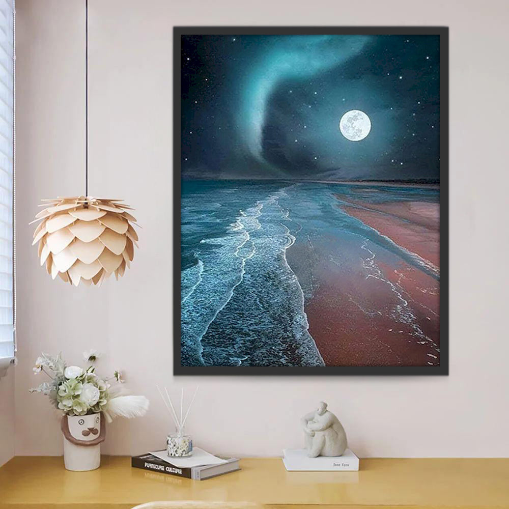 Plage de Nuit Peinture par Numéros