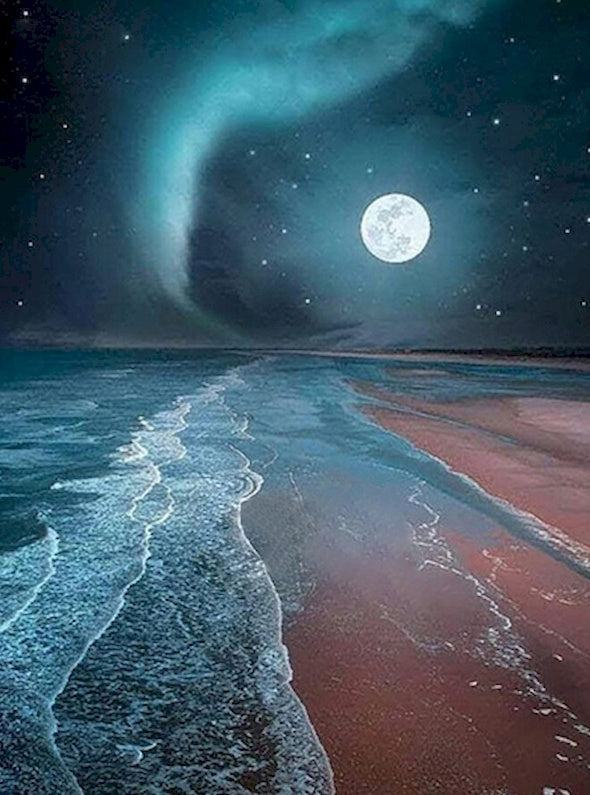 Plage de Nuit Peinture par Numéros