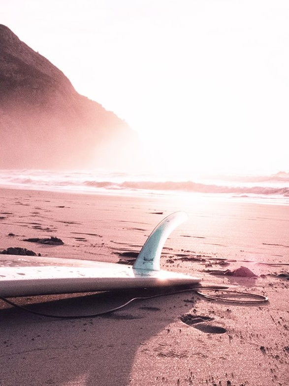Planche de Surf sur la Plage Rose Peinture par Numéros