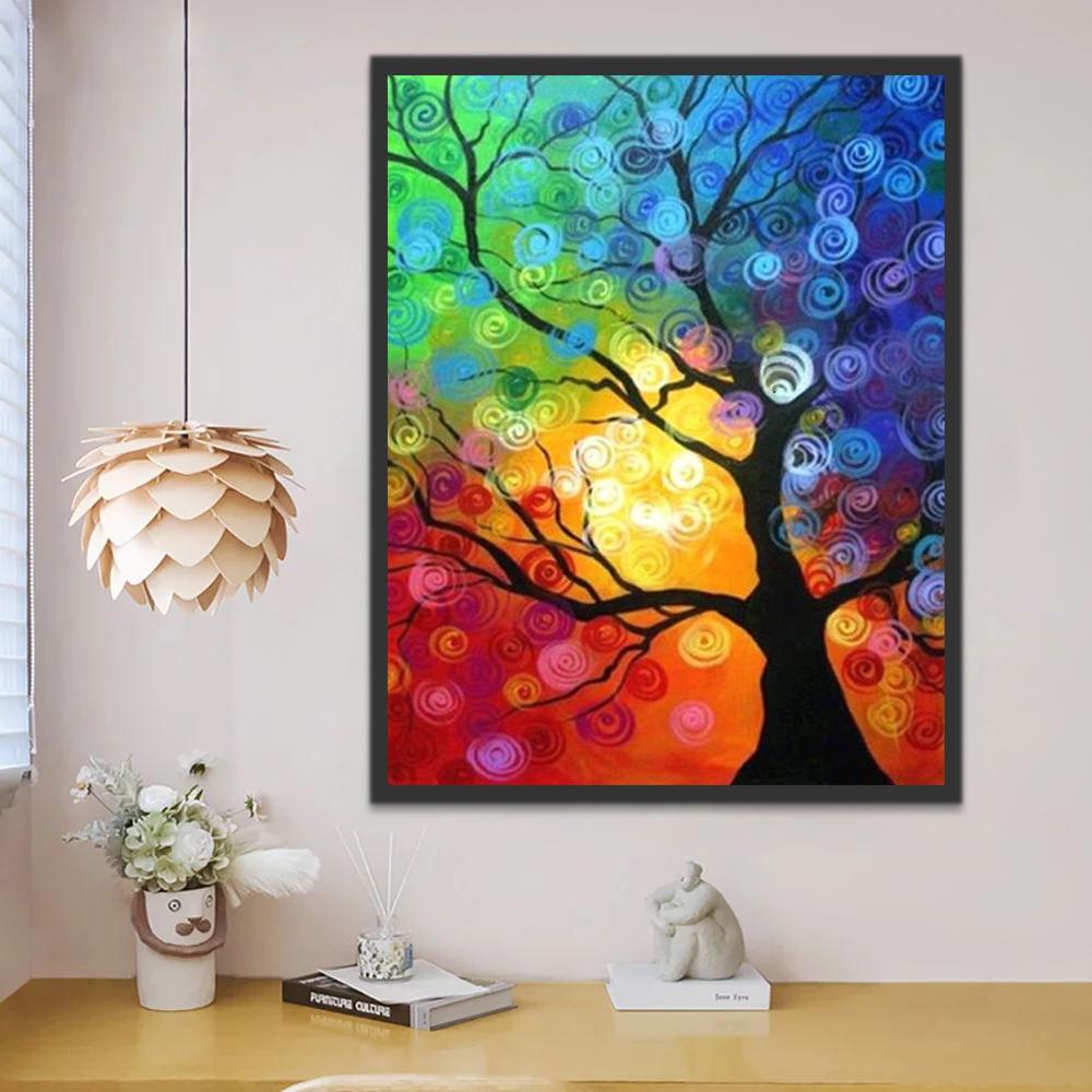 Plante Arbre Abstrait Peinture par Numéro